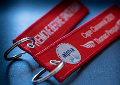 missionalpha remove before space flight key tag with zooming on logo